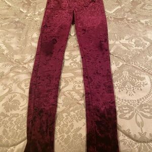 Topshop crushed red velvet legging us 6